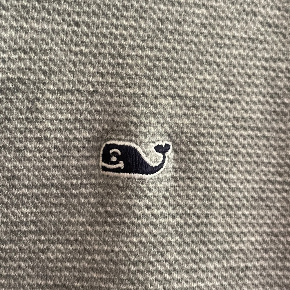 Vineyard Vines Performance Ribbed Gray Quarter Zip Pullover Sweatshirt Size L - Picture 11 of 11